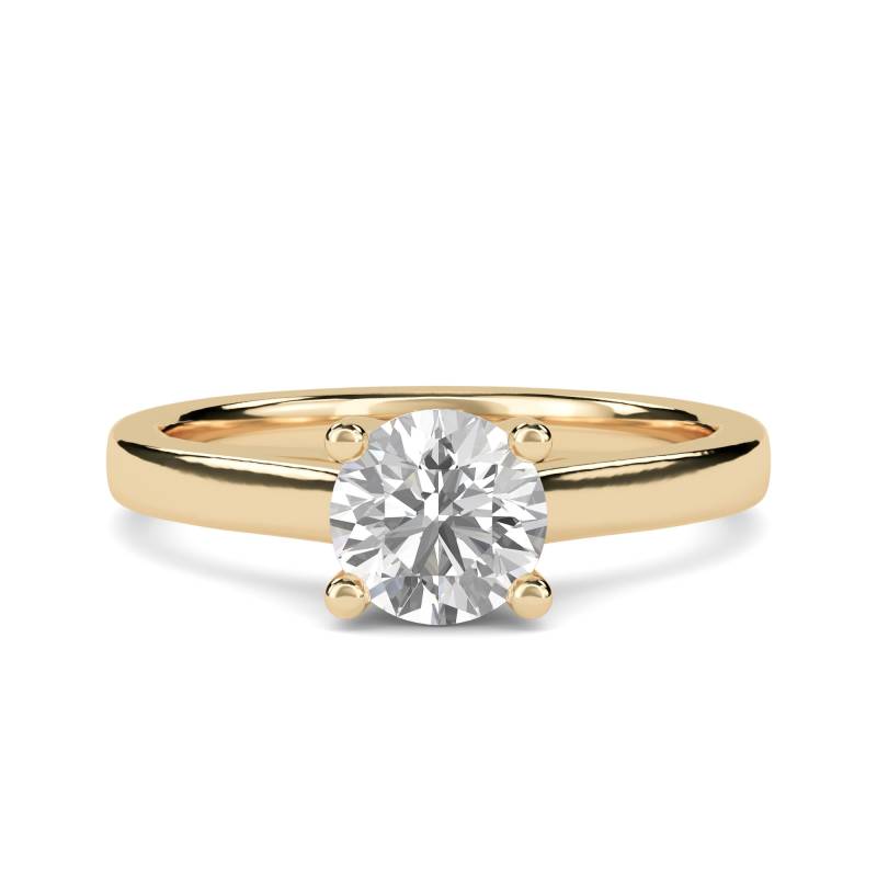 Certified 1.00 CT Round Cut EF VS/SI Lab Grown Diamond Engagement Ring 925 Sterling Silver With Vermeil Gold
