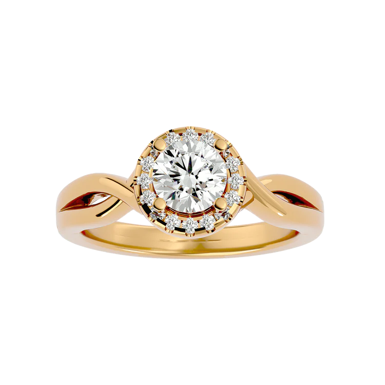 Certified 1.16 CT Round Cut EF VS/SI Lab Grown Diamond Prong Set Engagement Ring 925 Sterling Silver With Vermeil Gold