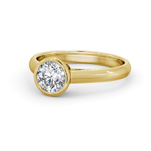 Certified 1.00 CT EF Lab Grown Diamond Nordic Gold Bezel Set Ring (Demi-Fine)