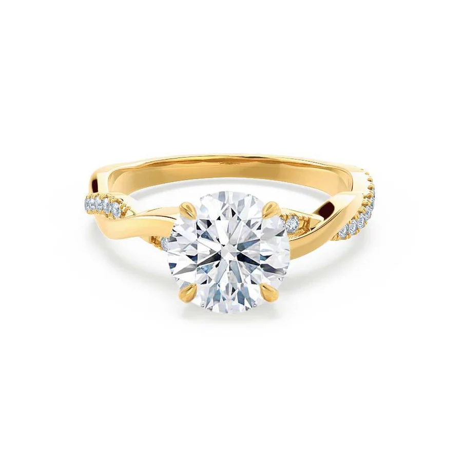 Certified 1.26 CT Round Cut EF VS/SI Lab Grown Diamond Delicate Engagement Ring 925 Sterling Silver With Vermeil Gold