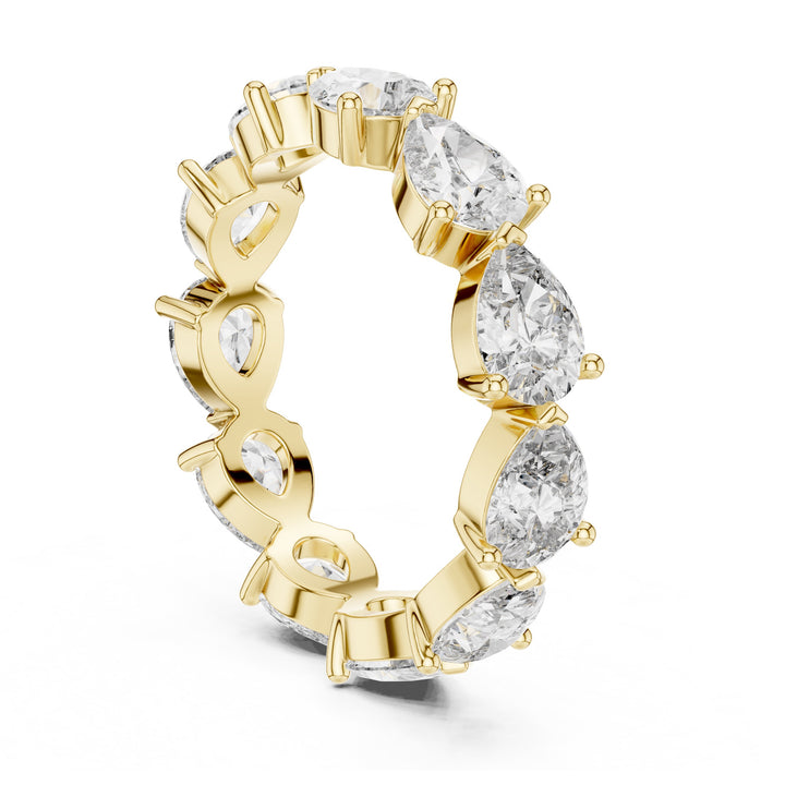 Lab Diamond Wedding Band, Pear Brilliant EF/VS Matching Band with Engagement Ring, Stacking Band Gift 14K Gold