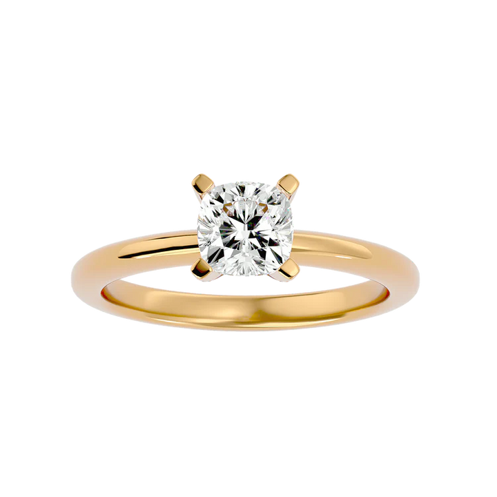 Certified 1.00 CT Cushion Cut EF VS/SI Lab Grown Diamond Nordic Gold Anniversary Ring (Demi -Fine)