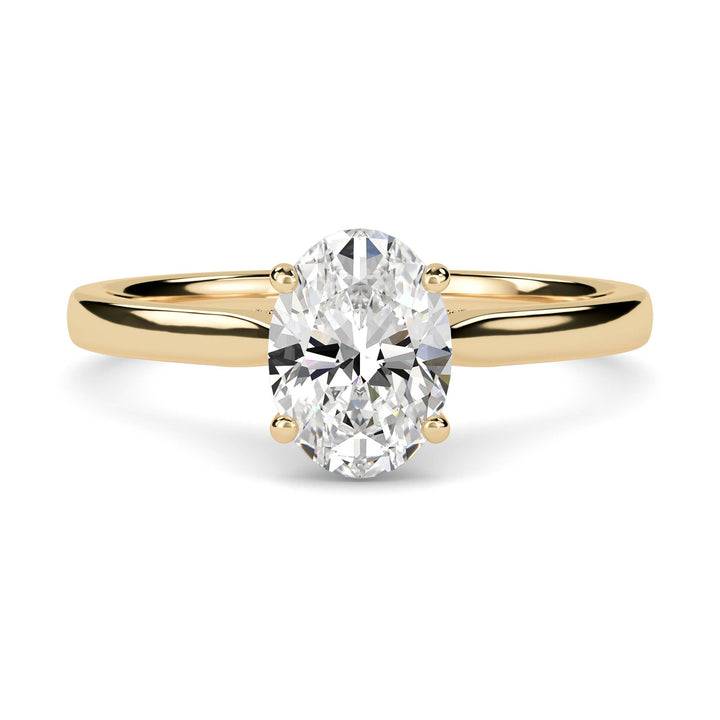Certified 1.12 CT Oval Cut EF VS/SI Lab Grown Diamond Nordic Gold Engagement Ring (Demi -Fine)
