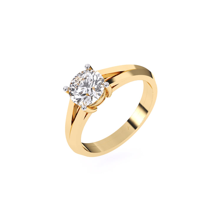 Certified 1.00 CT Round Cut EF VS/SI Lab Created Diamond Nordic Gold Wedding Ring (Demi -Fine)