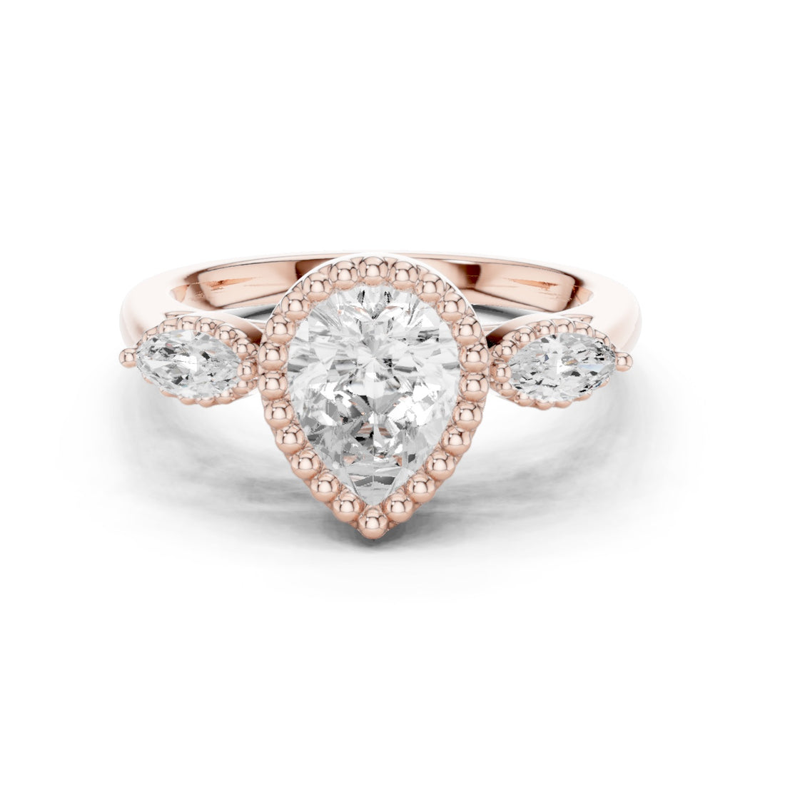Lab Diamond Wedding Band, Pear Brilliant EF/VS Matching Band with Engagement Ring, Stacking Band Gift 14K Gold
