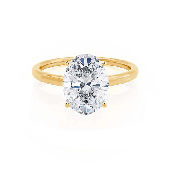 Certified 1.00 CT Oval Cut EF VS/SI Lab Grown Diamond Nordic Gold Anniversary Ring (Demi -Fine)
