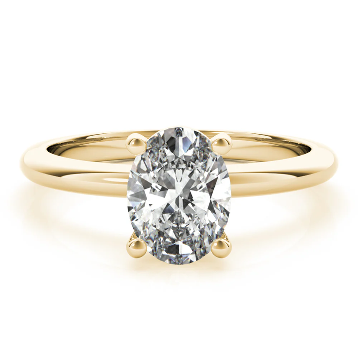 Certified 1.00 CT Oval Cut EF VS/SI Lab Grown Diamond Nordic Gold Delicate Engagement Ring (Demi -Fine)