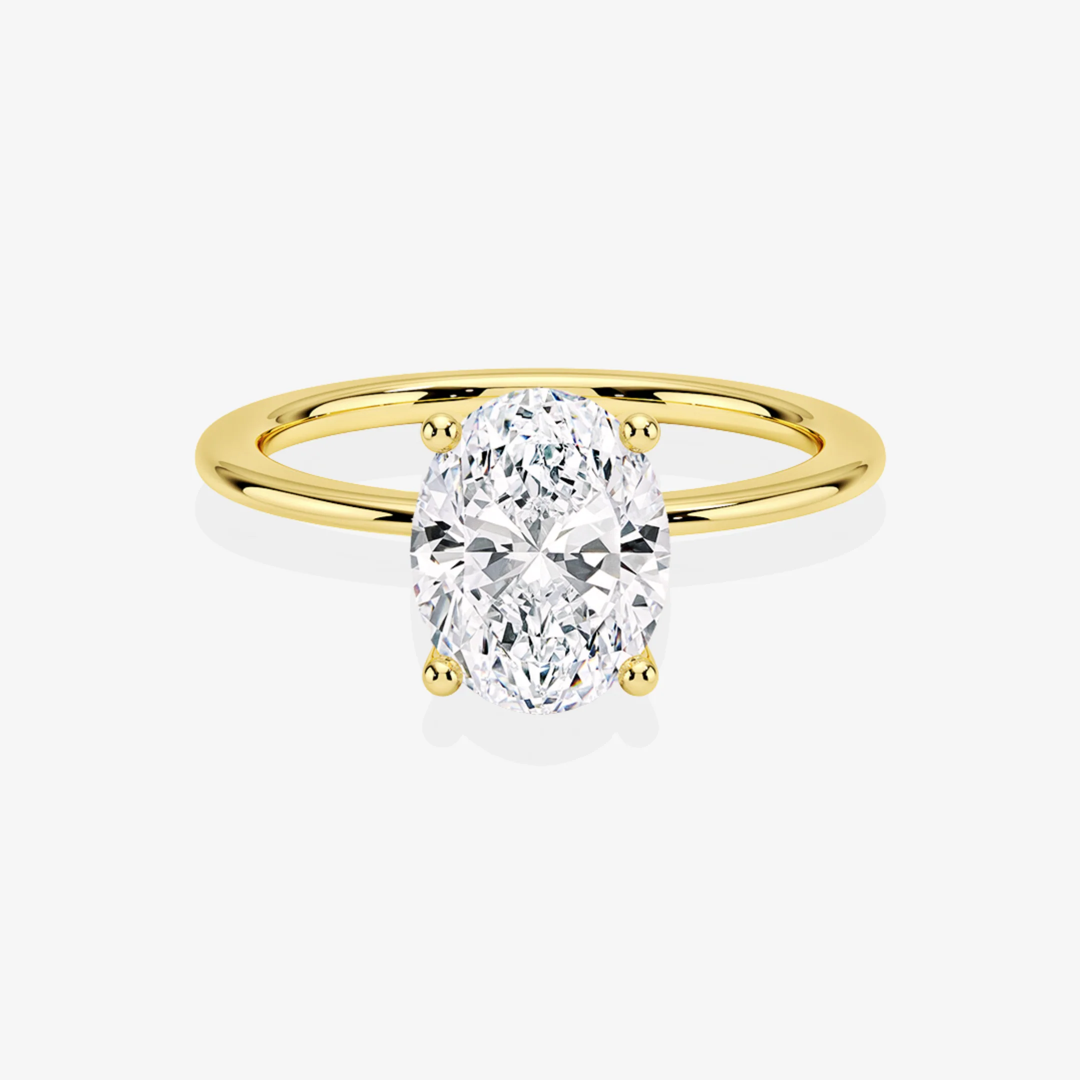 Engagement Ring Certified 1.00 CT Oval Cut EF VS/SI Lab Grown Diamond 925 Sterling Silver With Vermeil Gold