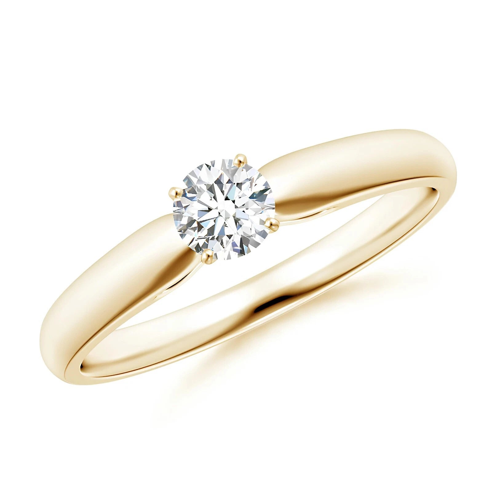 Certified 1.00 CT VS/SI Lab Grown Diamond Women's Wedding Ring 925 Sterling Silver With Vermeil Gold