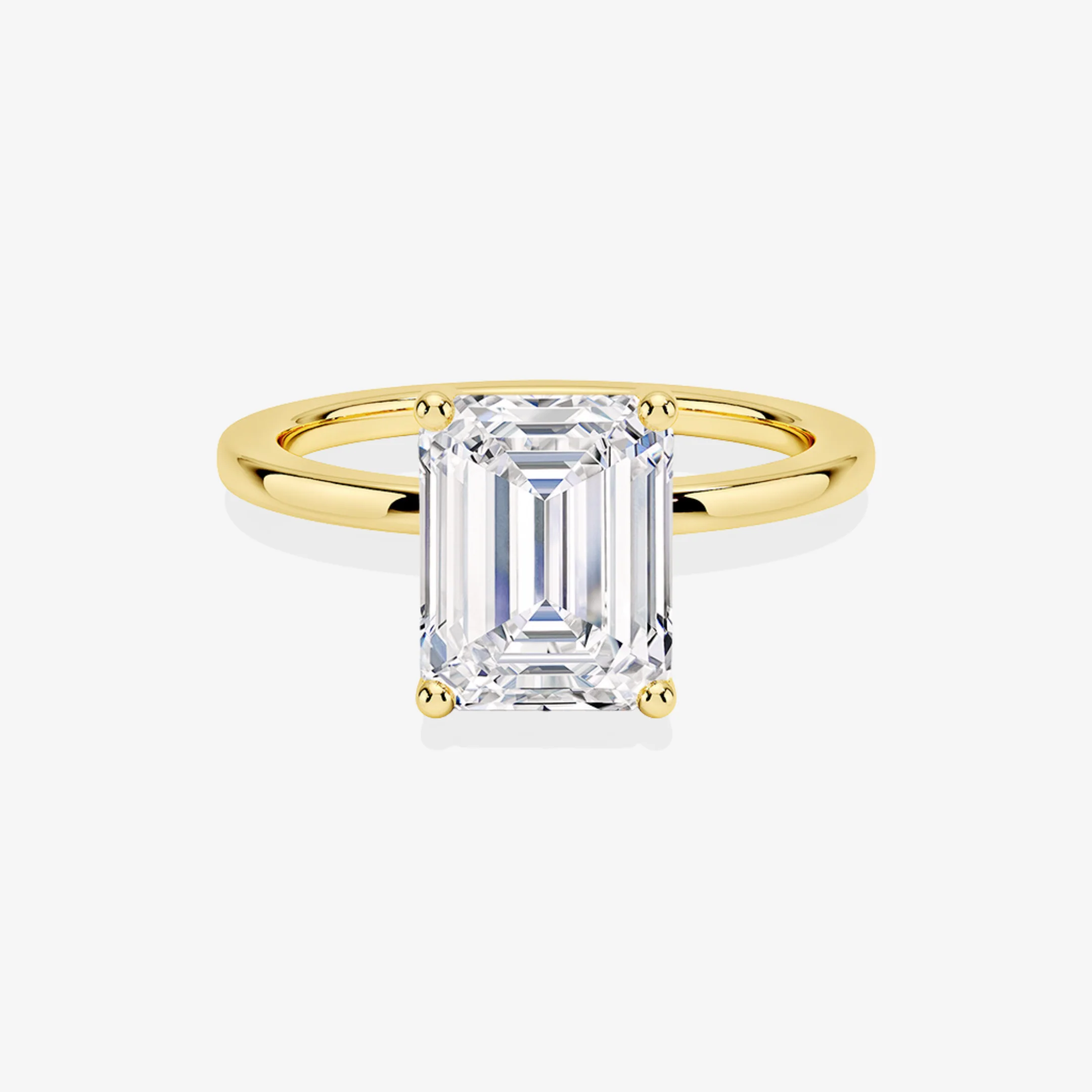 Certified 1.00 CT Emerald Cut EF VS/SI Lab Grown Diamond Engagement Ring 925 Sterling Silver With Vermeil Gold