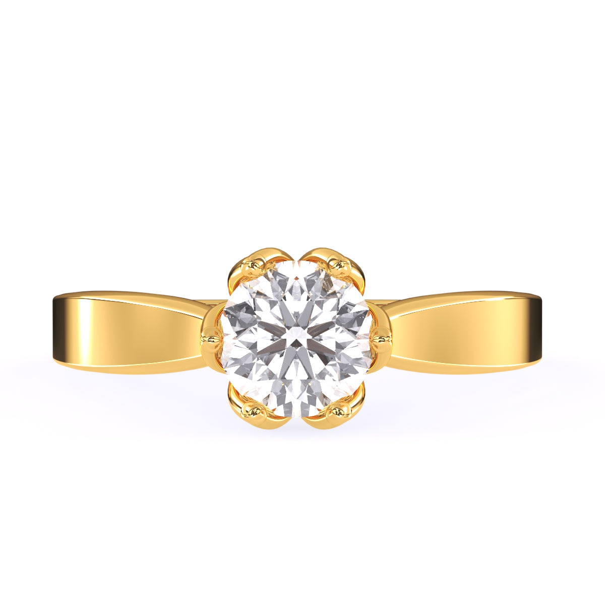 Certified 1.00 CT Round Cut EF VS/SI Lab Created Diamond Women's Anniversary Ring 925 Sterling Silver With Vermeil Gold