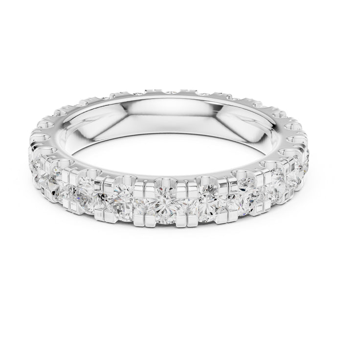Round Cut Lab-Grown Diamond Half Eternity Band – Women's Wedding Ring 14K Gold