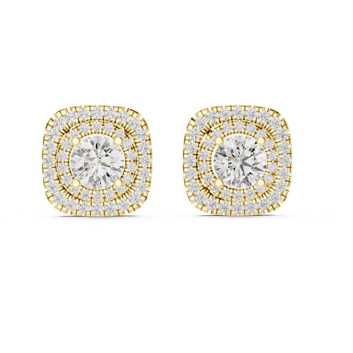 Round Cut Lab-Grown Diamond Stud Earrings 14K Gold Wedding Earrings for Women Birthday & Anniversary Gift