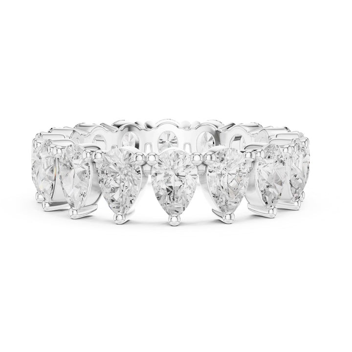 Pear Cut Lab-Grown Diamond Half Eternity Band – Women's Wedding Ring 14K Gold