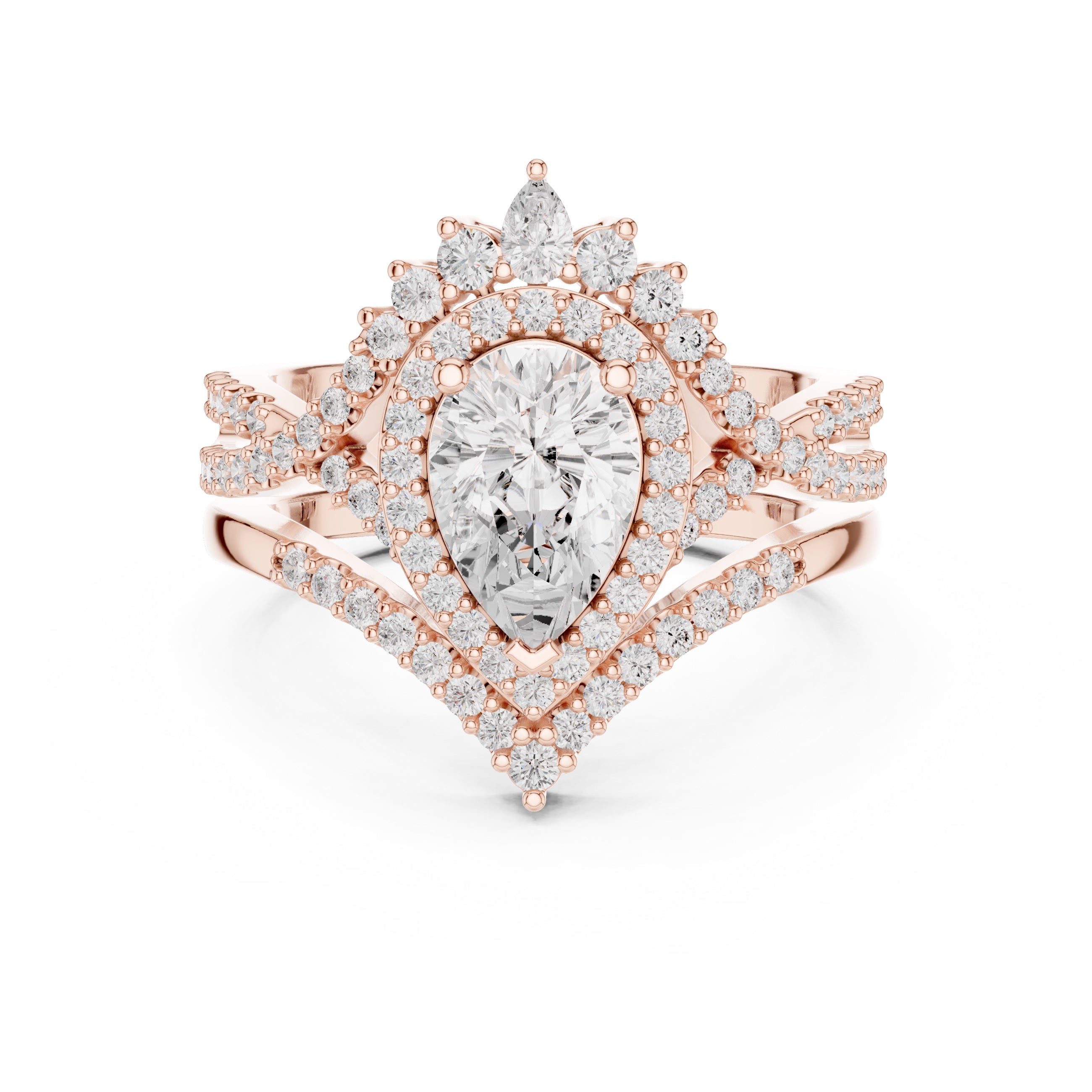 2.70CT Bridal Set Ring – EF VS/SI Lab-Created Diamond in 14K White Gold | Women's Engagement or Wedding