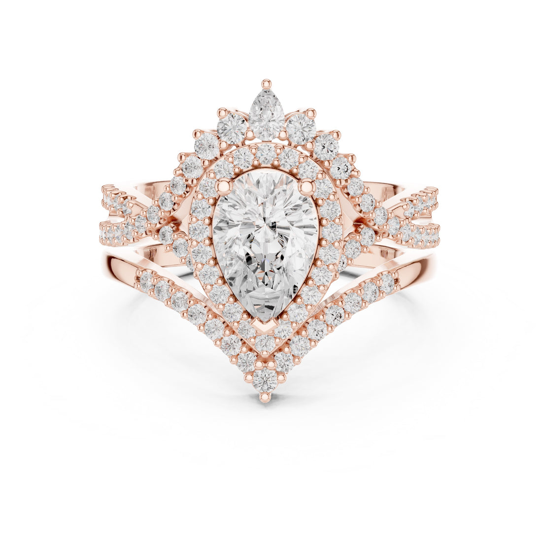 2.70CT Bridal Set Ring – EF VS/SI Lab-Created Diamond in 14K White Gold | Women's Engagement or Wedding