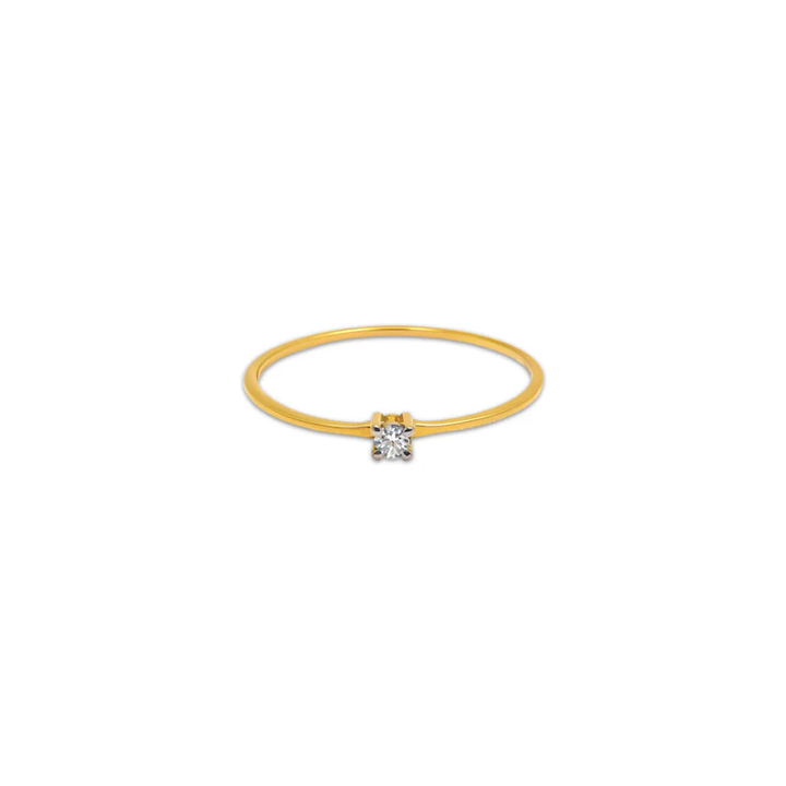 Certified 0.25 CT Round Cut EF VS/SI Lab Grown Diamond Engagement Ring 925 Sterling Silver With Vermeil Gold