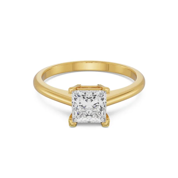 Certified Princess Cut 1.00 CT EF VS/SI Lab Grown Diamond Women's Anniversary Ring 925 Sterling Silver With Vermeil Gold