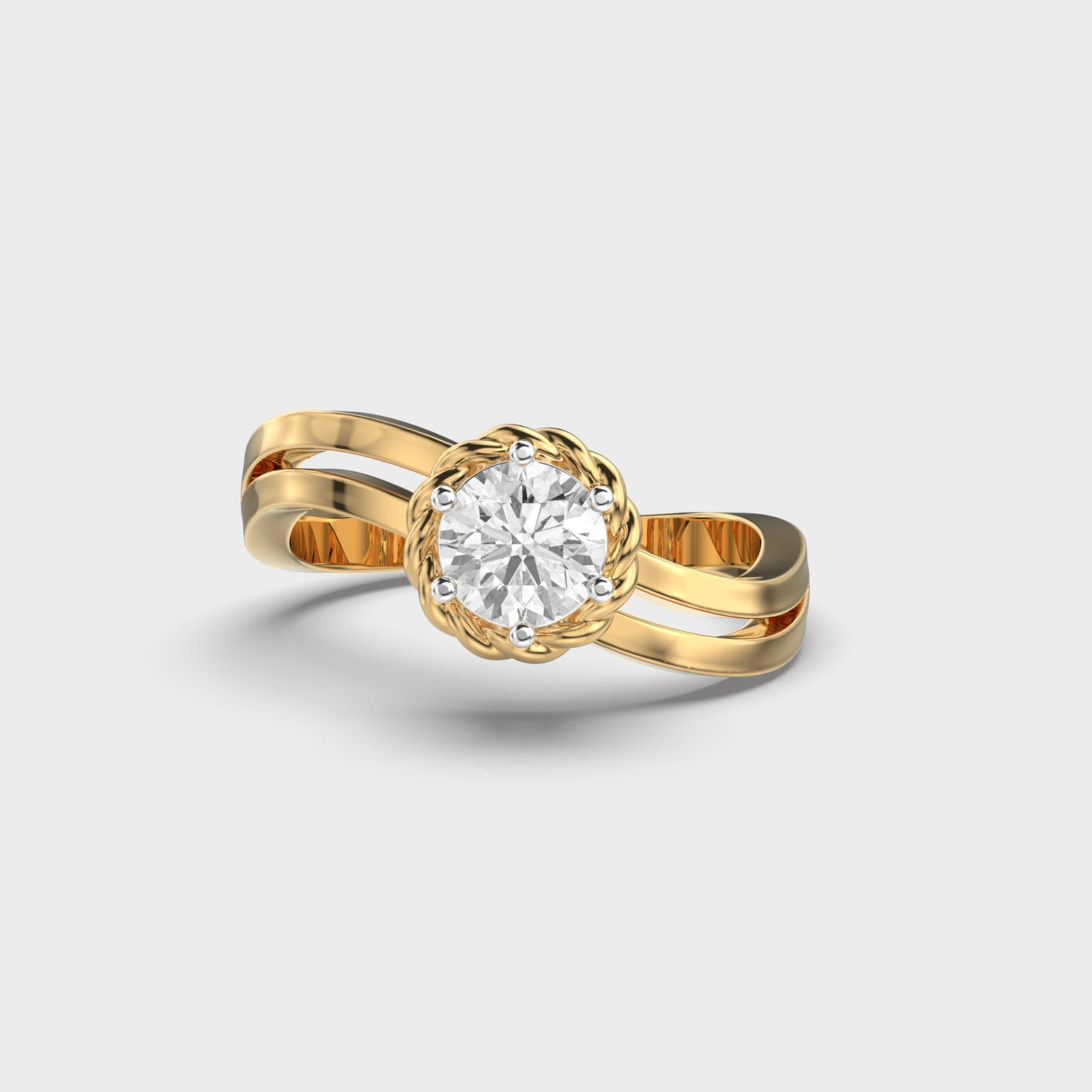 Certified 1.00 CT Round Cut EF VS/SI Lab Grown Diamond Women's Anniversary & Wedding Ring 925 Sterling Silver With Vermeil Gold