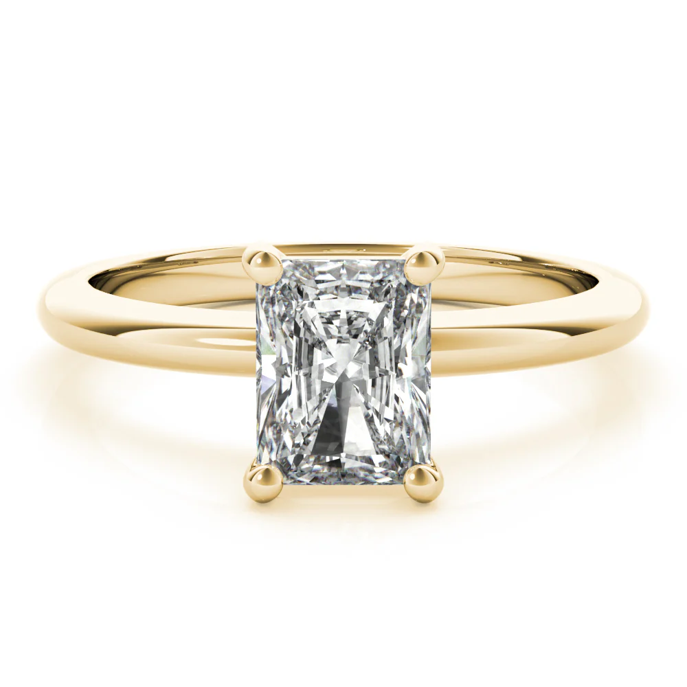 Certified 1.00 CT Emerald Cut EF VS/SI Lab Grown Diamond Engagement Ring 925 Sterling Silver With Vermeil Gold