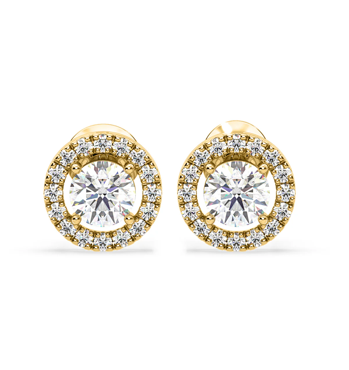 925 Sterling Silver With Vermeil Gold 0.82 CT Round Cut Certified VS/SI Lab Grown Diamond Stud Earrings