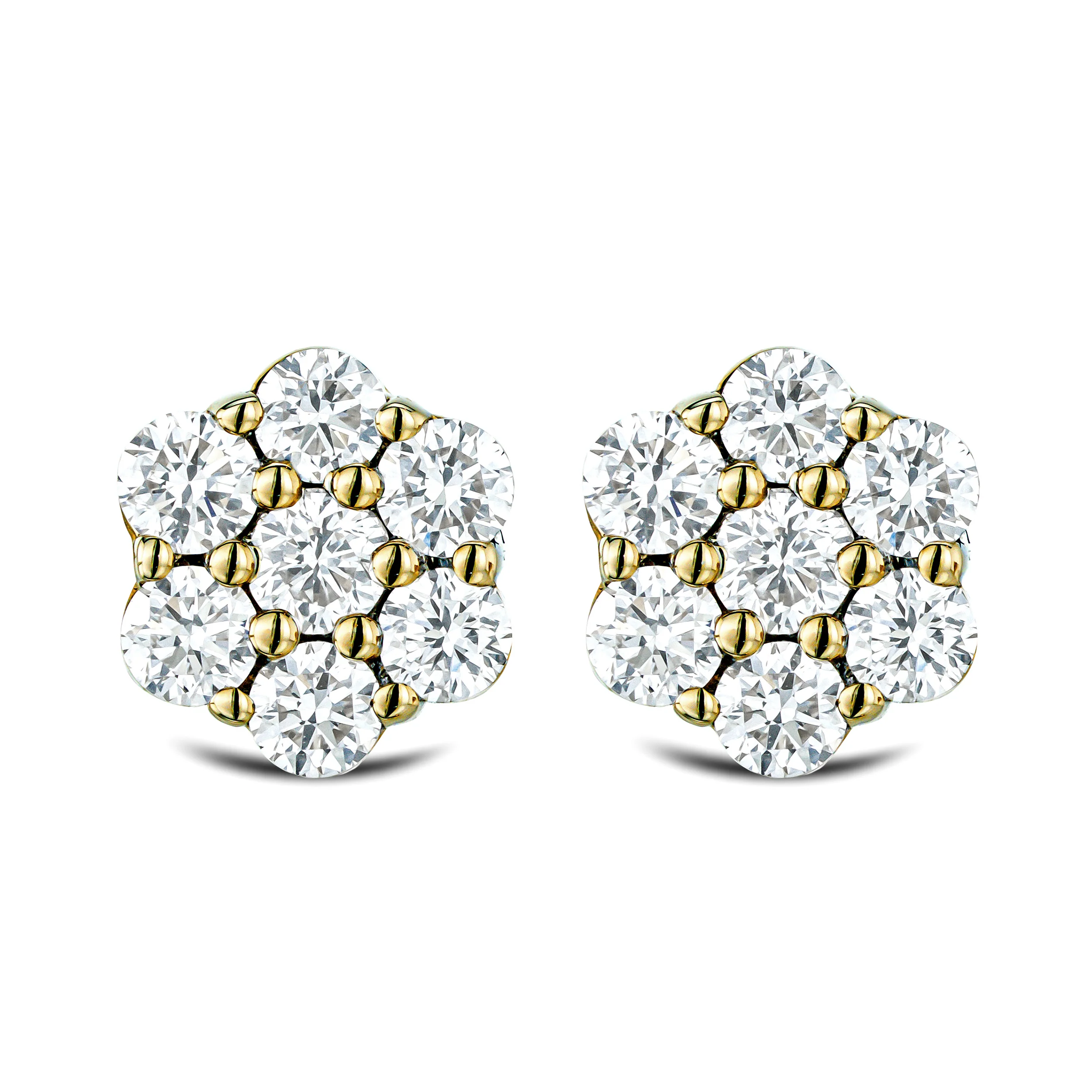 0.50 CT Round Cut Certified VS/SI Lab Grown Diamond Stud Earrings 925 Sterling Silver With Vermeil Gold