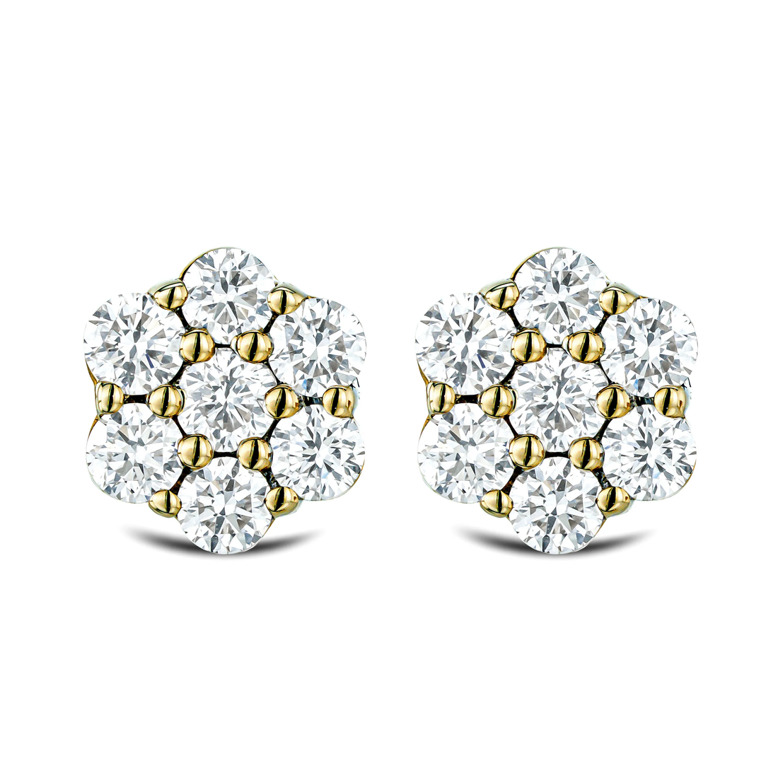 0.50 CT Round Cut Certified VS/SI Lab Grown Diamond Stud Earrings 925 Sterling Silver With Vermeil Gold