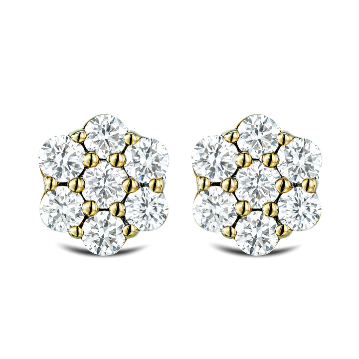 0.50 CT Round Cut Certified VS/SI Lab Grown Diamond Stud Earrings 925 Sterling Silver With Vermeil Gold