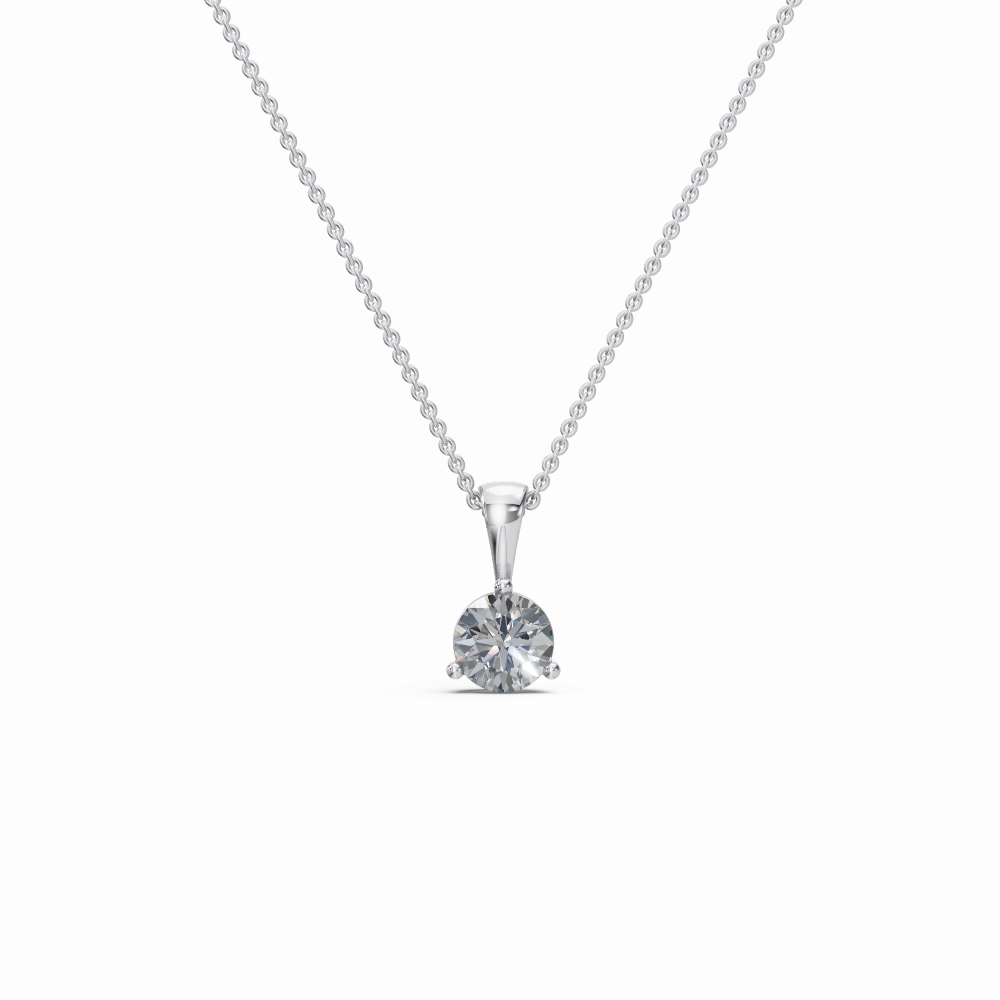 0.50 CT Round Cut EF VS/SI Lab Grown Diamond Pendant 925 Sterling Silver With Vermeil Gold (Without Chain)