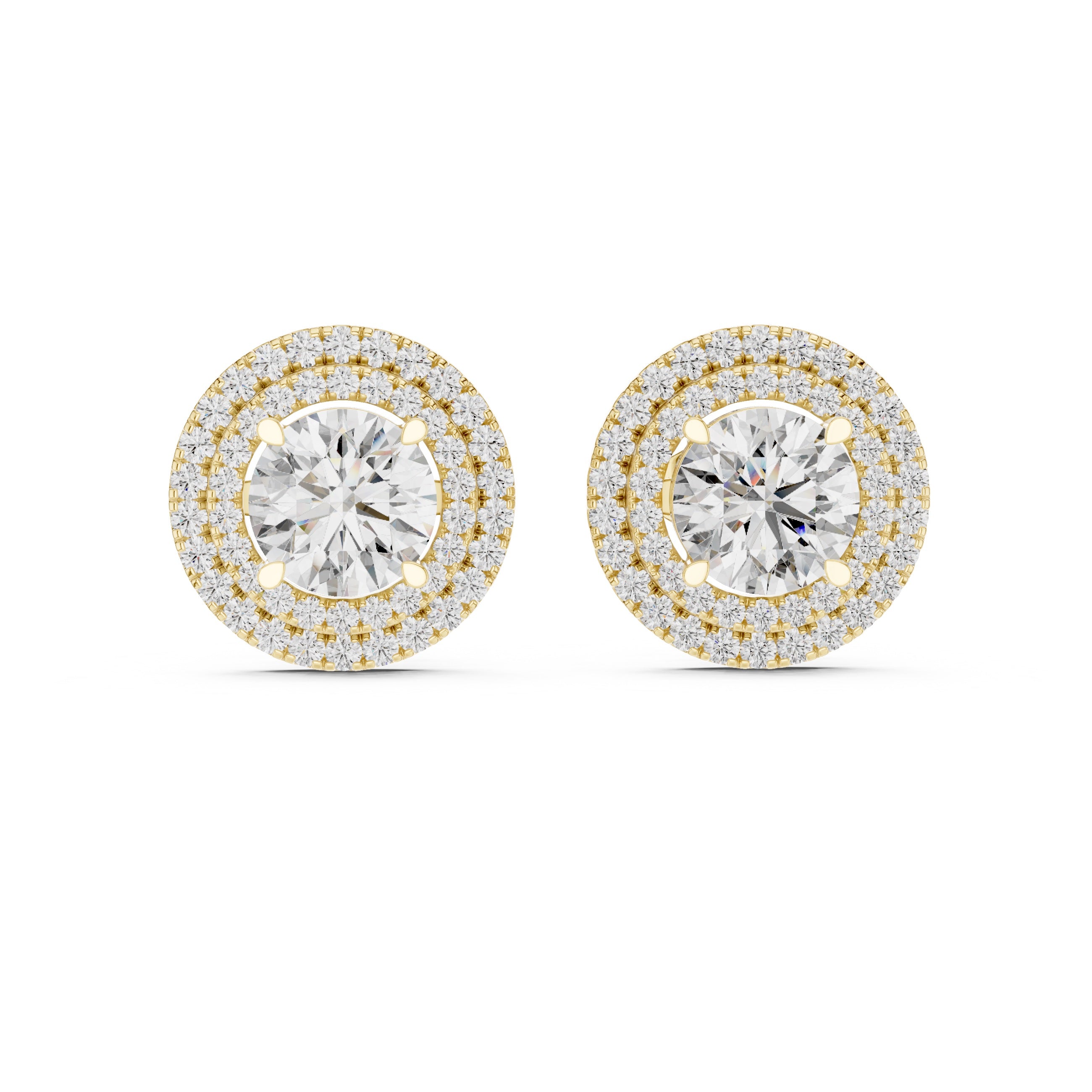2.68CT Round Cut Lab-Grown Diamond Stud Earrings 14K Gold Wedding Earrings for Women Birthday & Anniversary Gift
