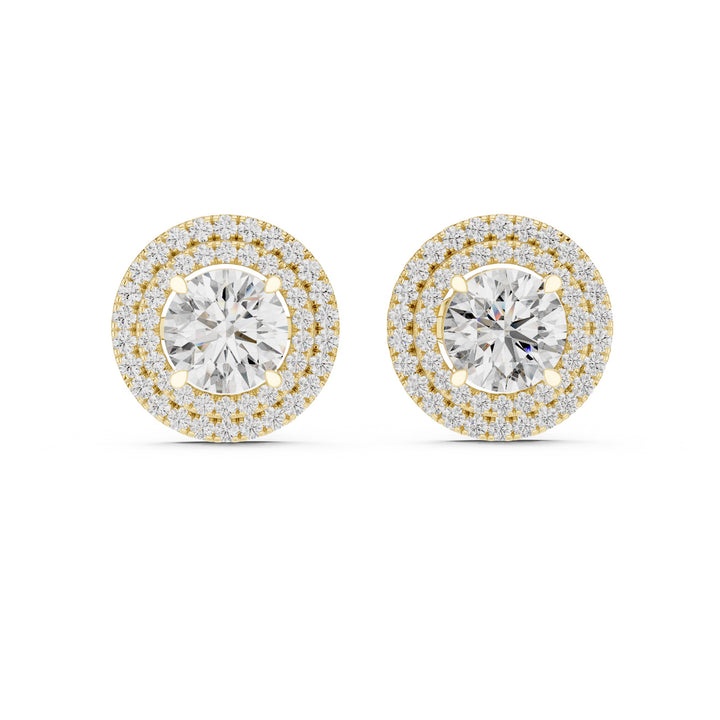 2.68CT Round Cut Lab-Grown Diamond Stud Earrings 14K Gold Wedding Earrings for Women Birthday & Anniversary Gift