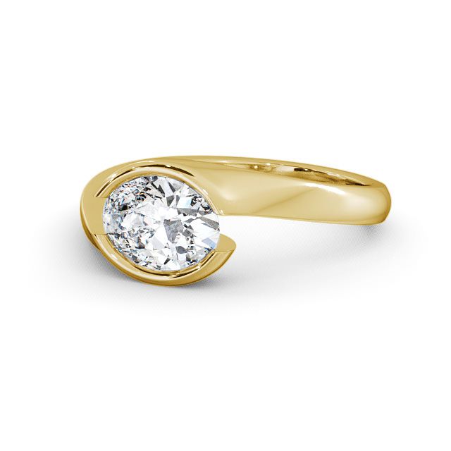 Certified 1.00 CT Oval Cut Lab Grown Diamond Nordic Gold Anniversary & Wedding Ring (Demi -Fine)