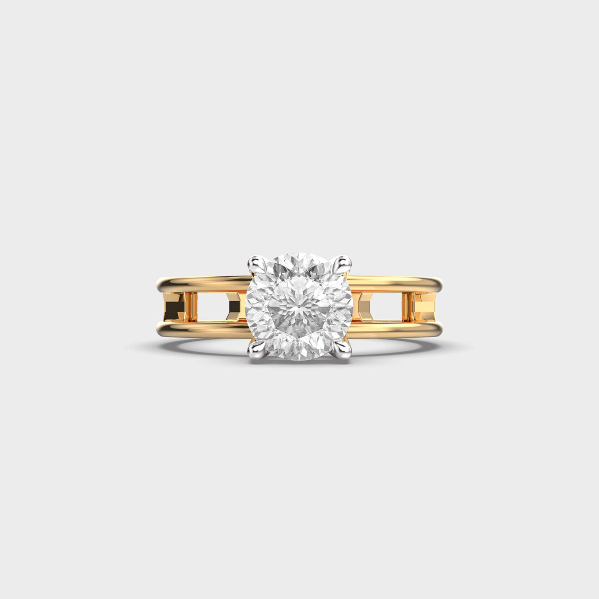 Certified 1.00 CT Round Cut EF VS/SI Lab Grown Diamond Women's Anniversary Ring 925 Sterling Silver With Vermeil Gold