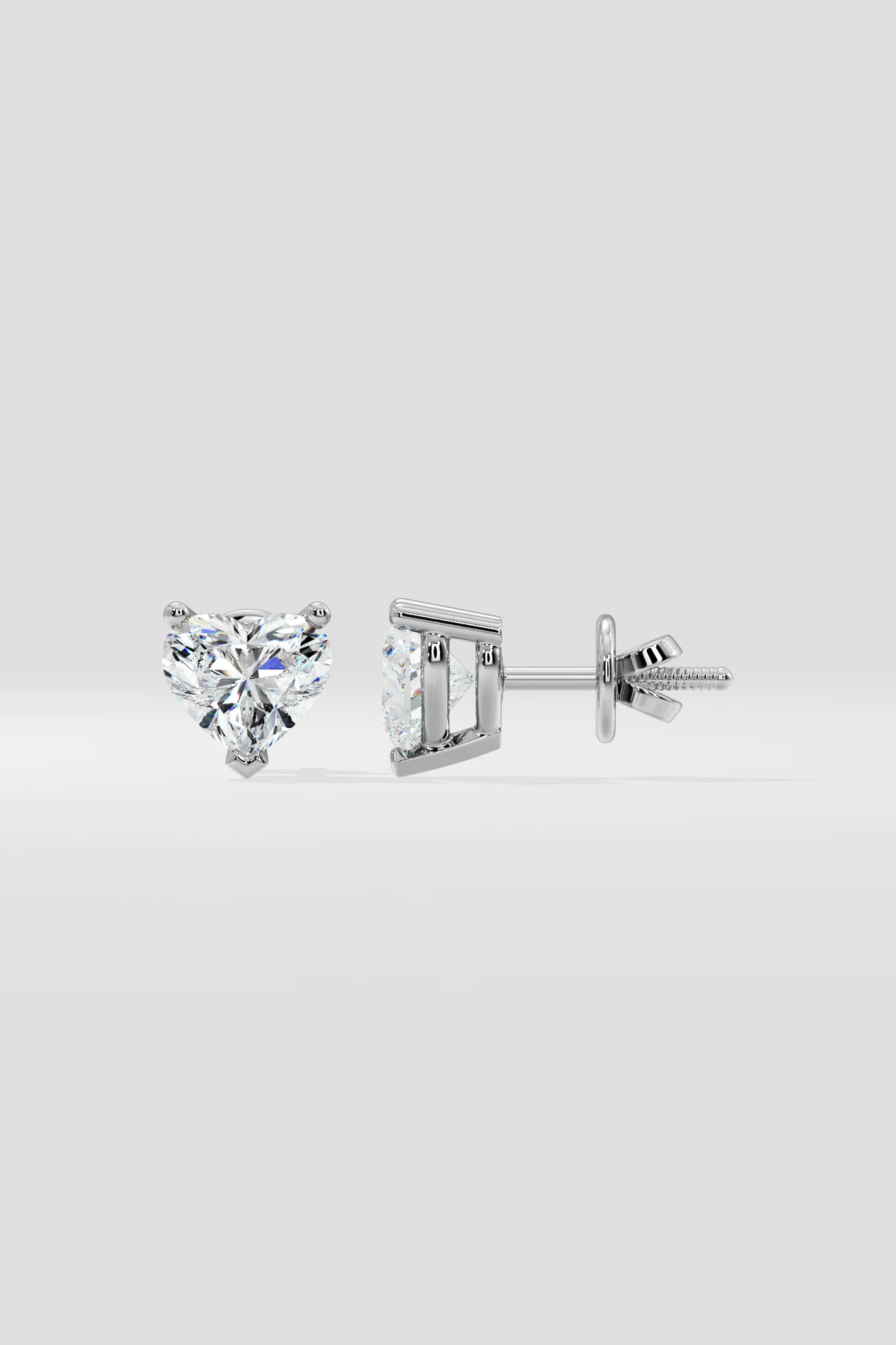 0.50 CT Heart Cut Certified VS/SI Lab Grown Diamond Stud Earrings 925 Sterling Silver With Vermeil Gold