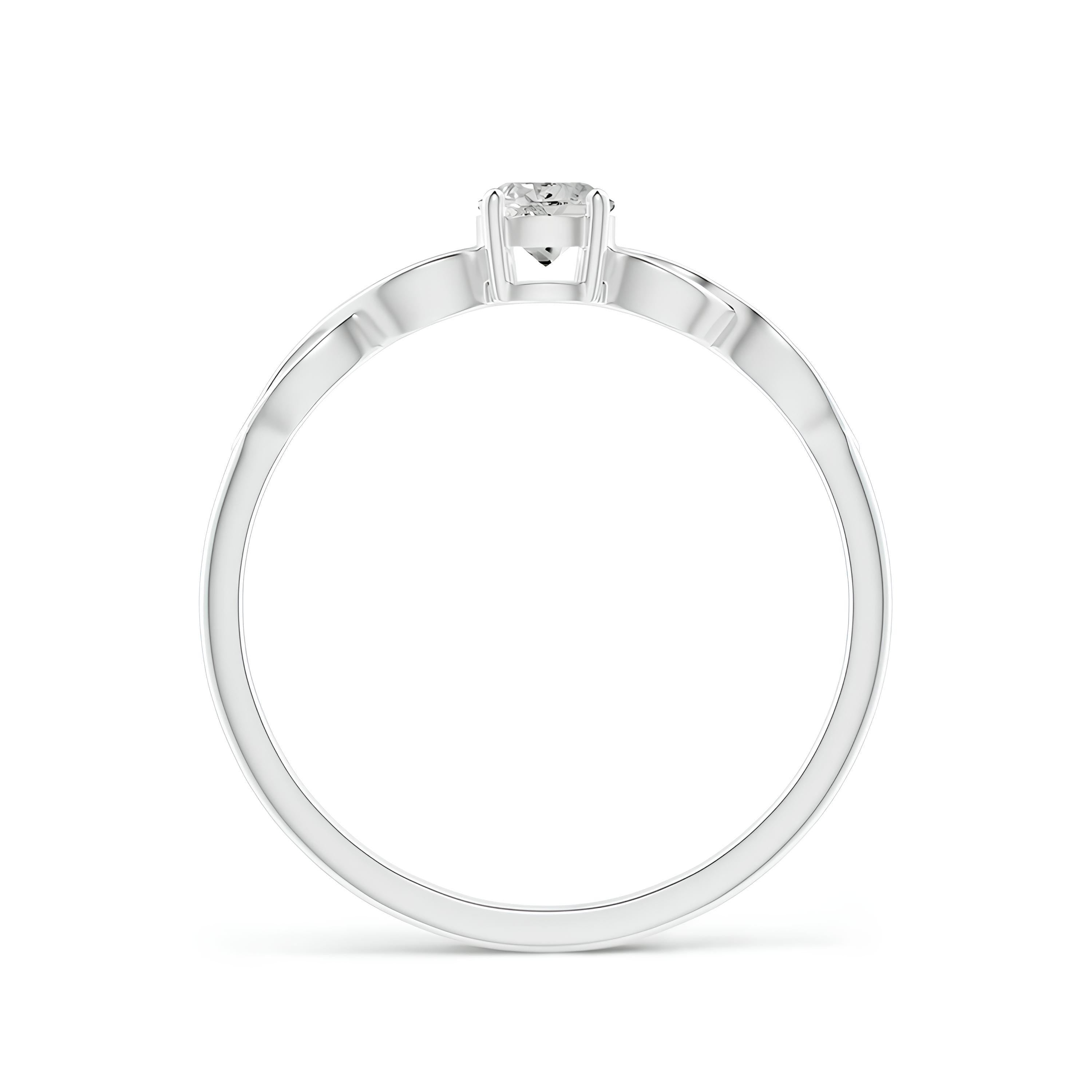 Infinity Shank Round Diamond Ring EF VS/SI Lab-Created Diamond Engagement Ring & Wedding Band in 14K Solid Gold