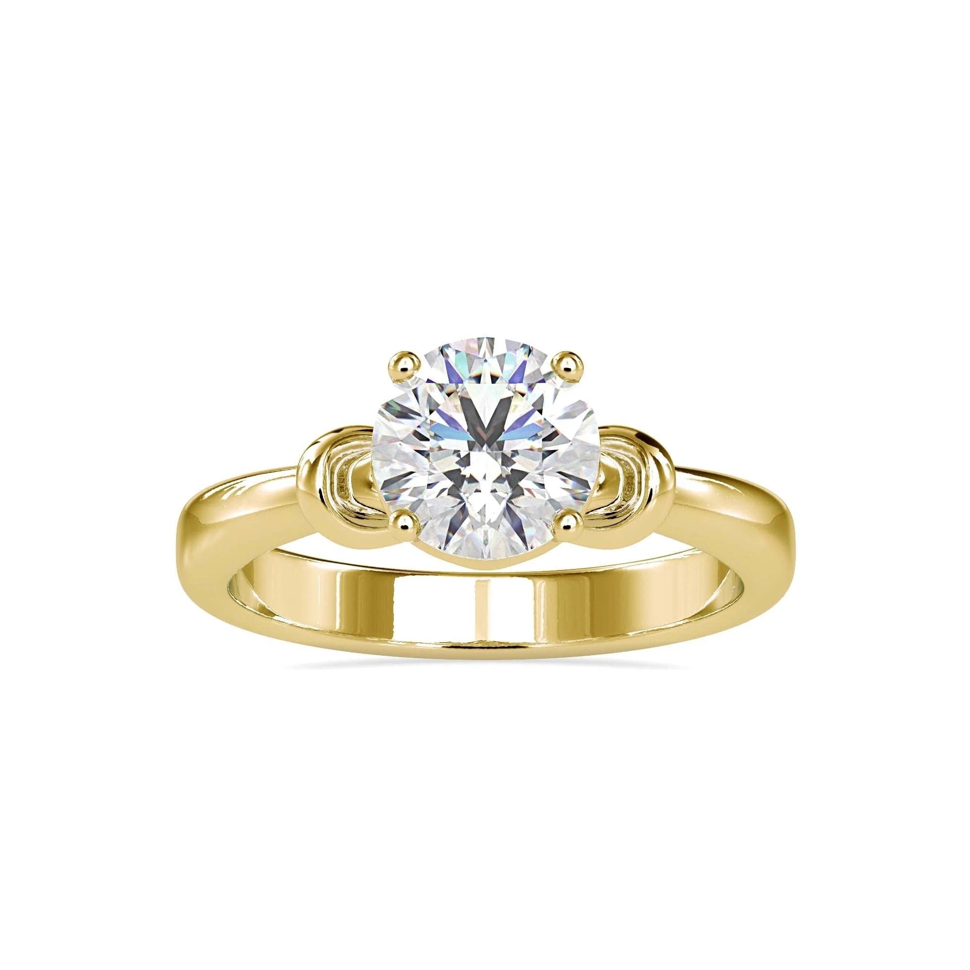 Certified 1.00 Ct Lab-Grown Diamond Unique Solitaire Engagement Ring – 14K Real Gold Wedding & Anniversary Ring