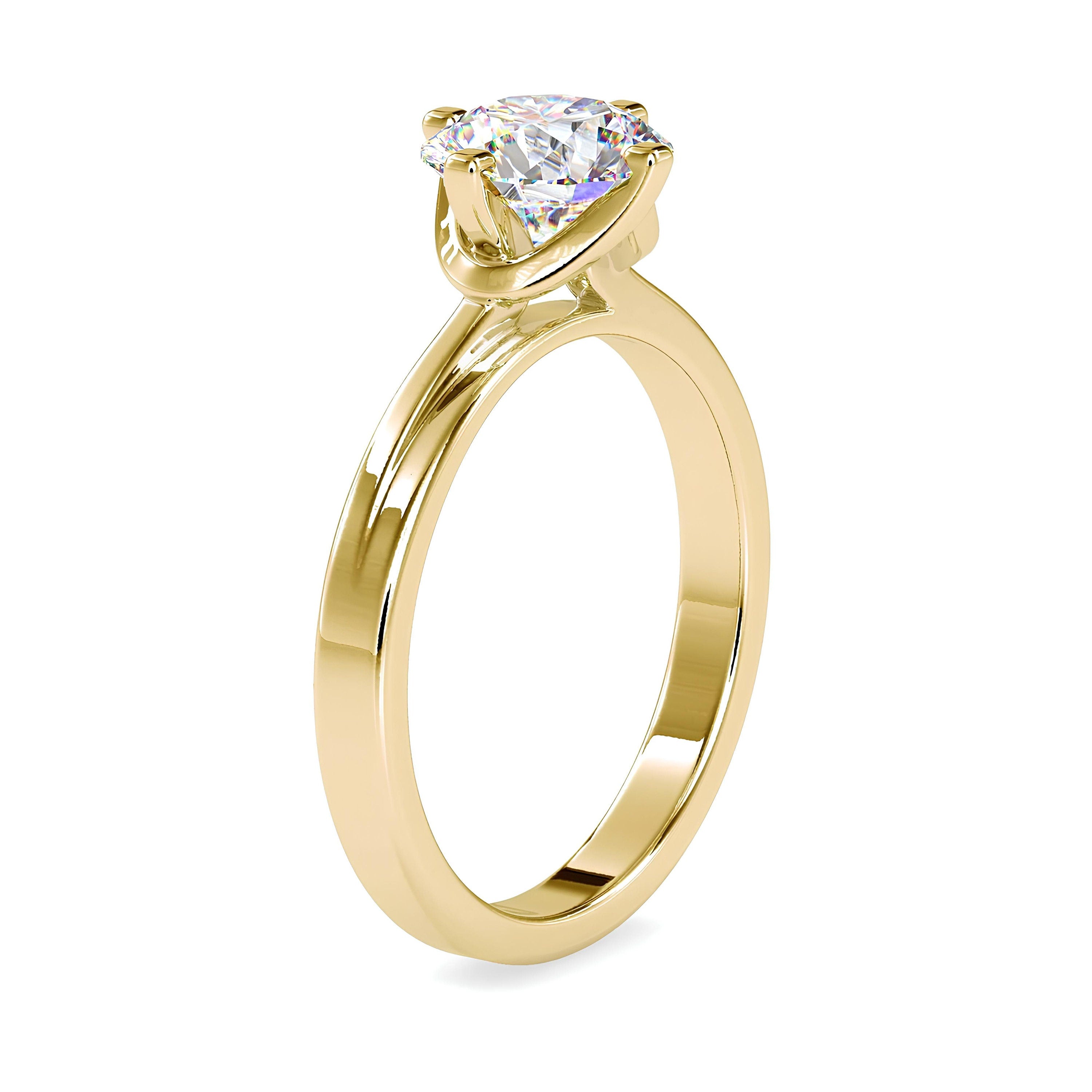 IGI Certified Lab-Grown Diamond Solitaire Engagement Ring – 0.25 to 2.00 Ct EF VS/SI Diamond in 14K Real Gold – Elegant Anniversary or Gift Ring