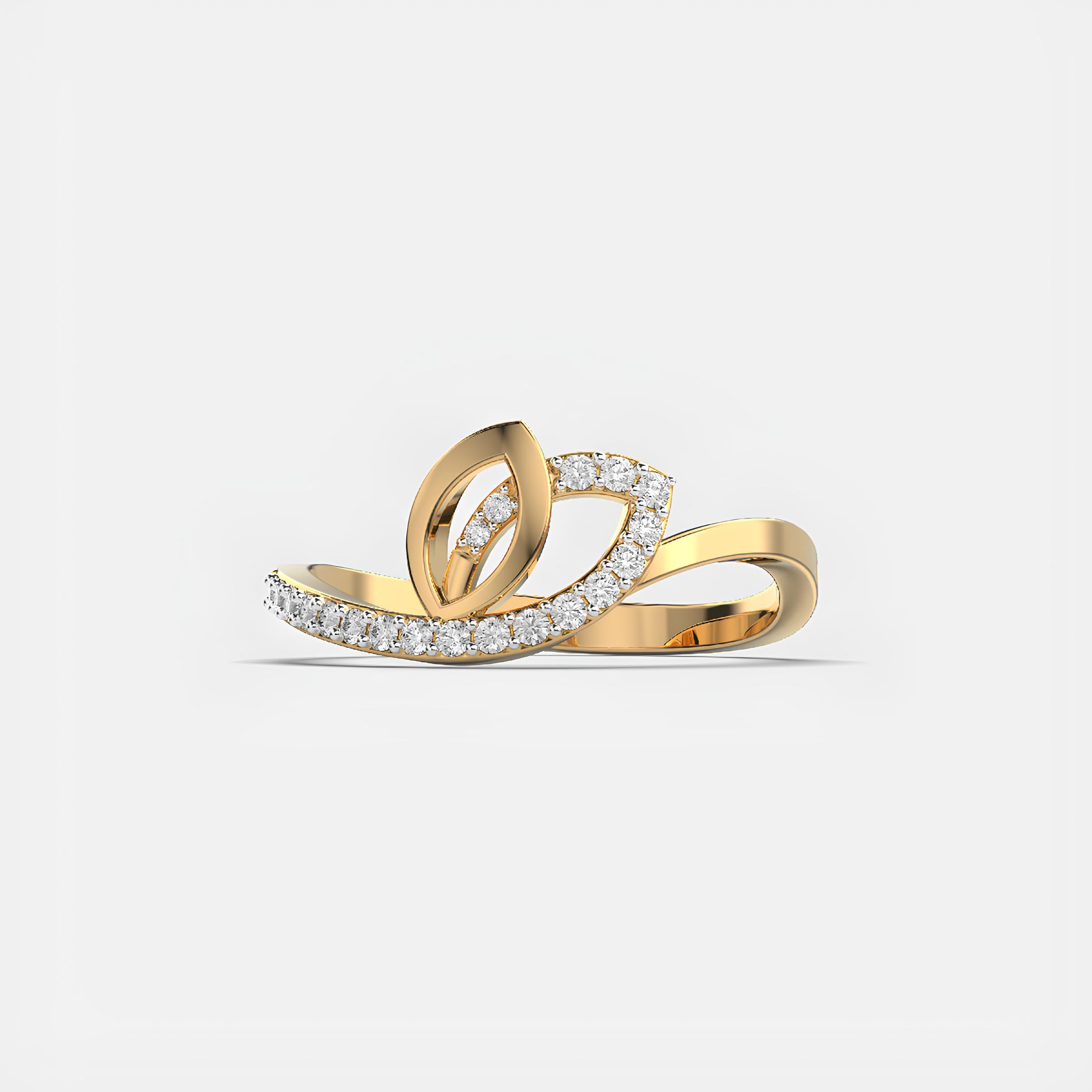 Butterfly Wings EF VS/SI Lab-Created Diamond Half Eternity Wedding Band – 14K Solid Gold