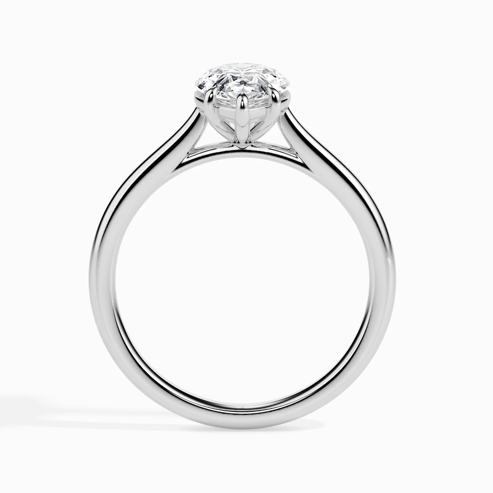 Certified 0.50 Ct Pear-Cut Lab-Grown Diamond Solitaire Engagement Ring – Conflict-Free VS/SI Diamond Set in 14K Real Gold