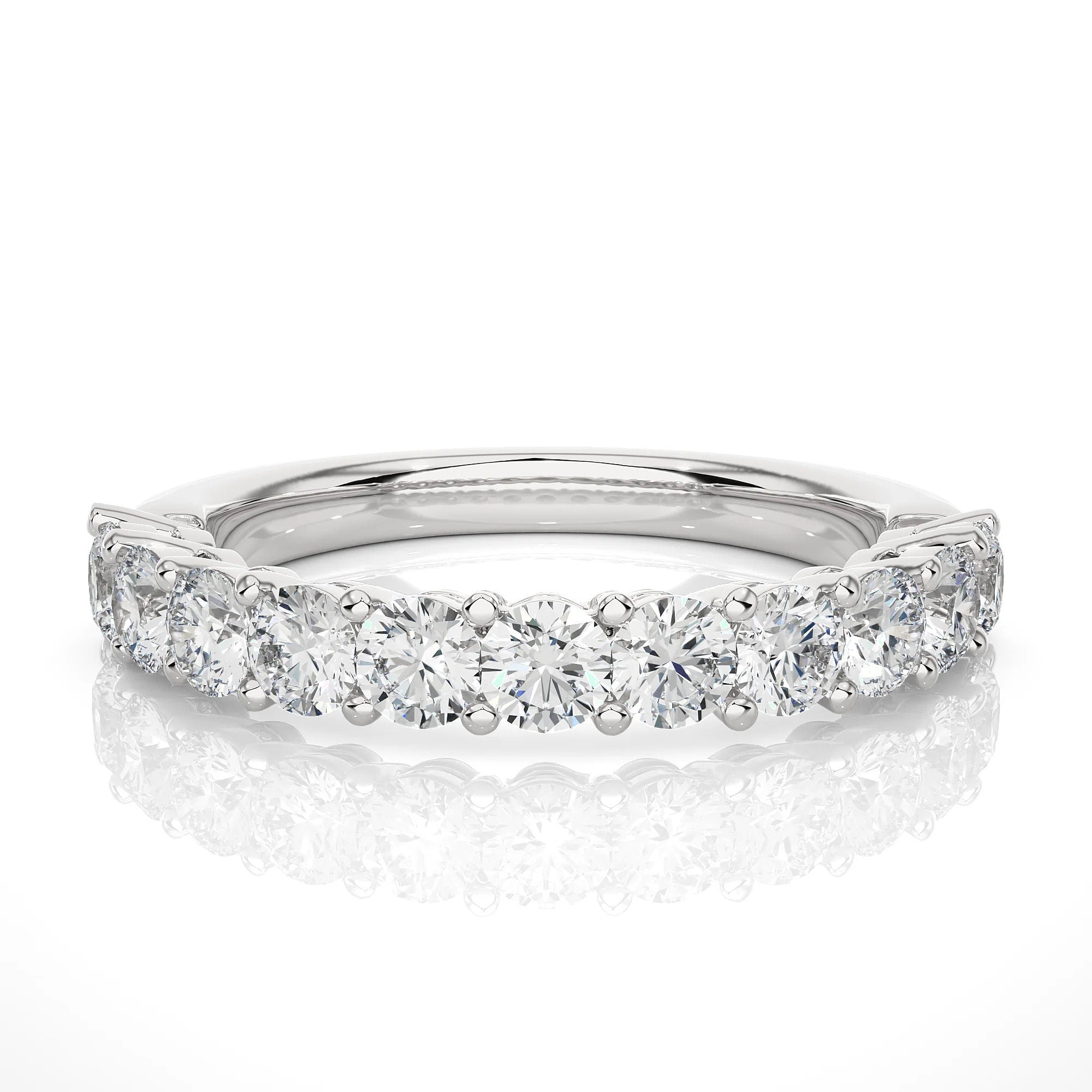 Minimalist Lab Diamond Wedding Band, 2.75 MM Round Brilliant EF/VS Lab Diamond Band, Matching Band with Engagement Ring, Stacking Band Gift