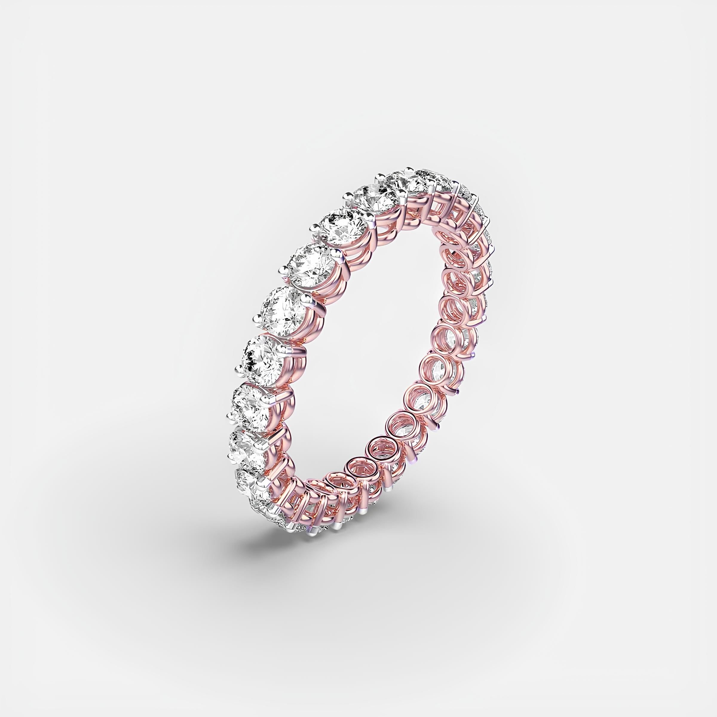 Round EF Lab-Created Diamond Full Eternity Wedding Band – 14K Solid Gold