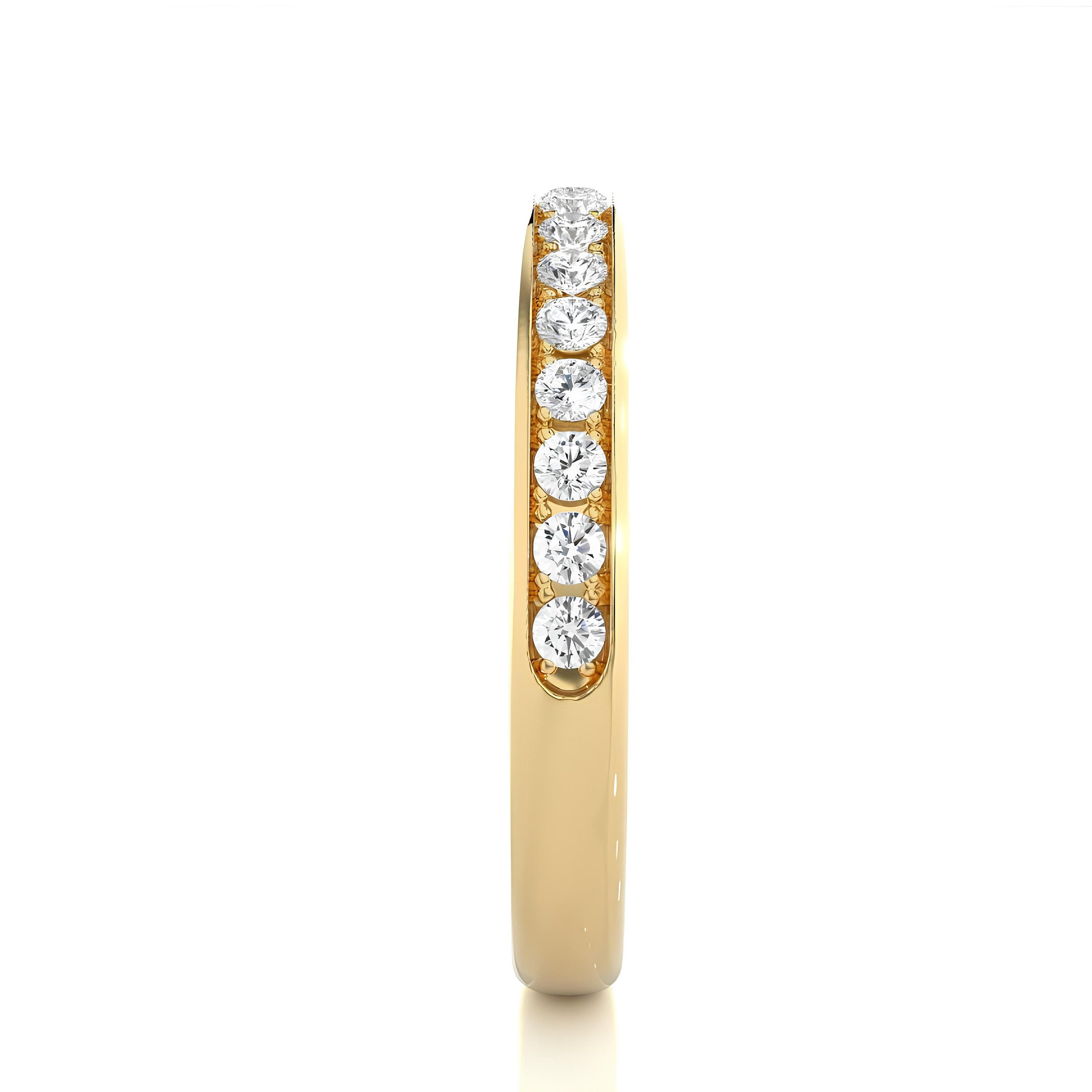 1.75 mm Micro Pave Lab-Grown Diamond Eternity Ring – Delicate Stacking Wedding Band 14k Gold