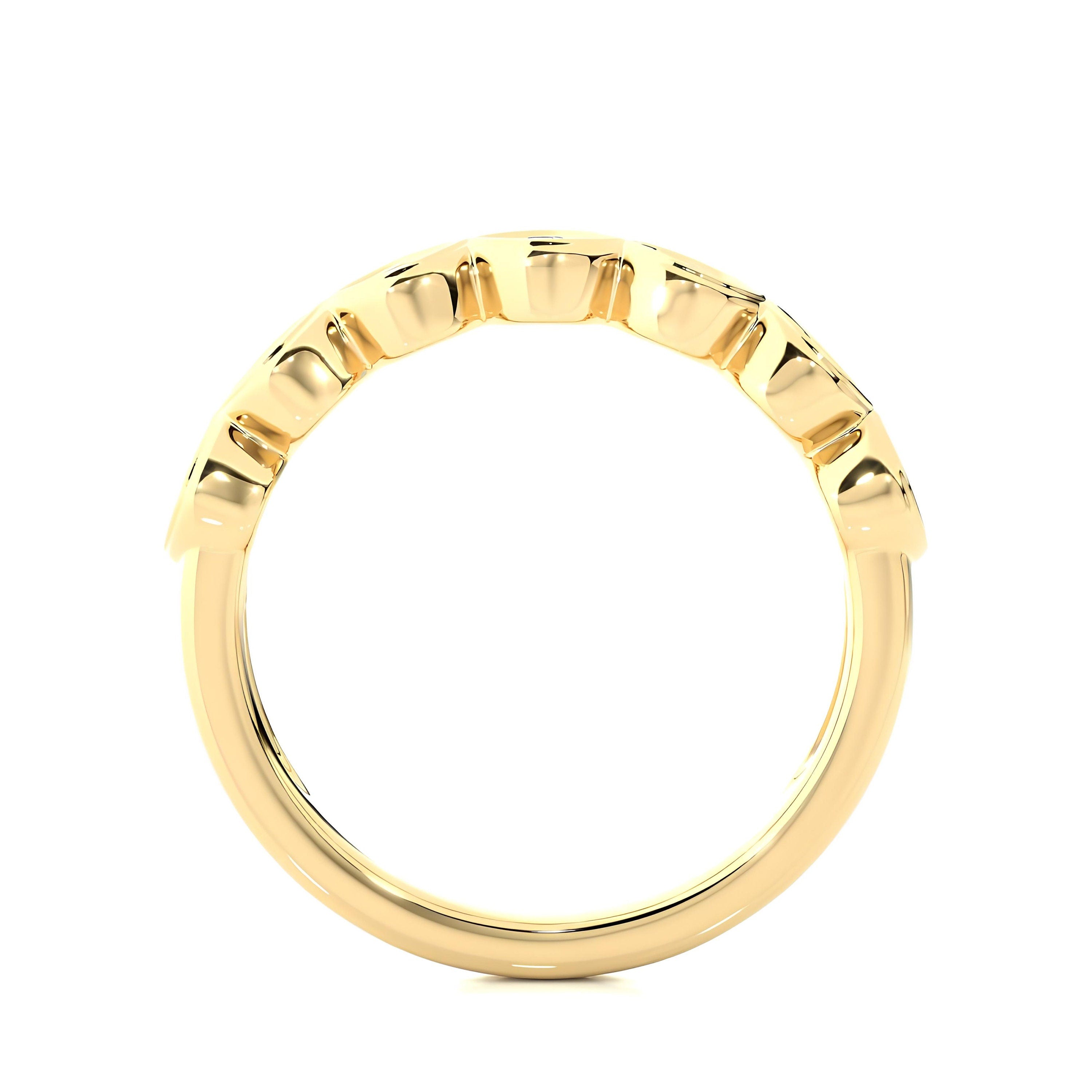 0.20 CT Round Cut Lab-Grown Diamond Half Eternity Band – Marquise Outline Stackable Ring