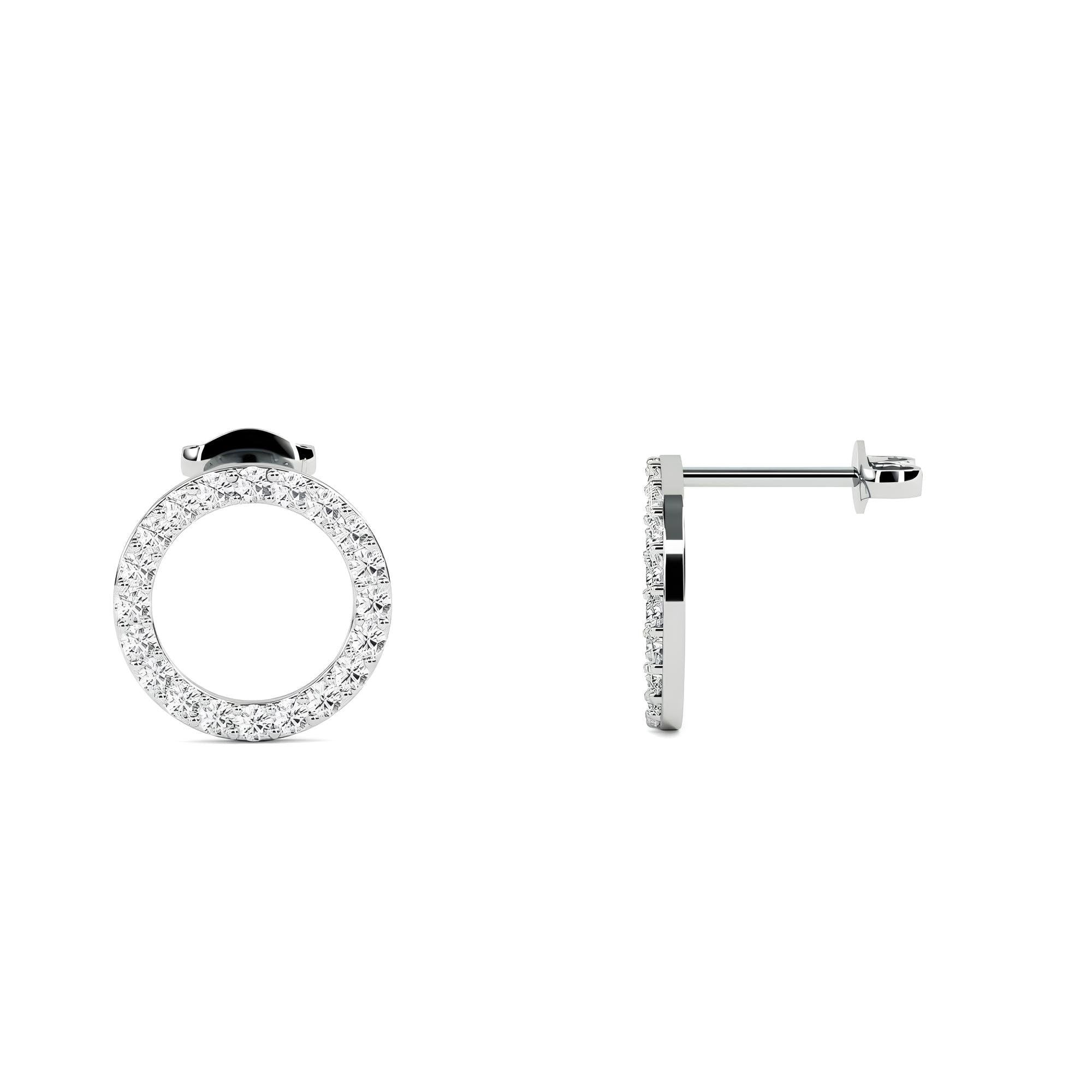 0.40 CTW Round Cut EF VS/SI Lab-Grown Diamond Circle Stud Earrings 14K Gold Diamond Studs