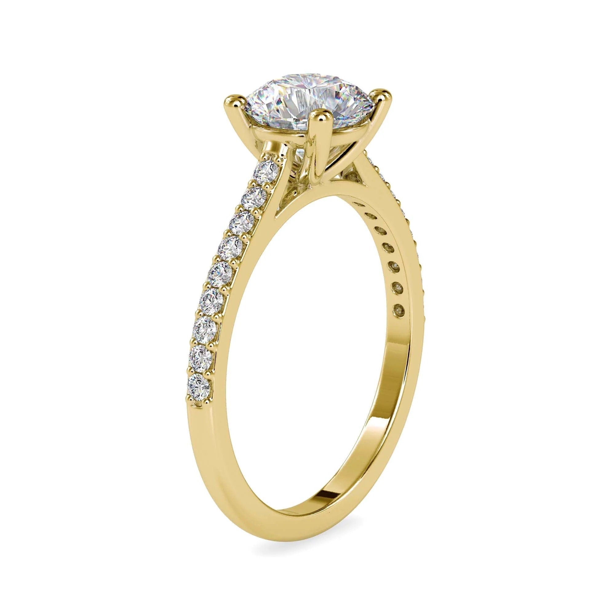 1.37 CT Certified EF VS/SI Lab-Grown Diamond Solitaire Engagement Ring – 14K Real Gold with Conflict-Free Diamonds