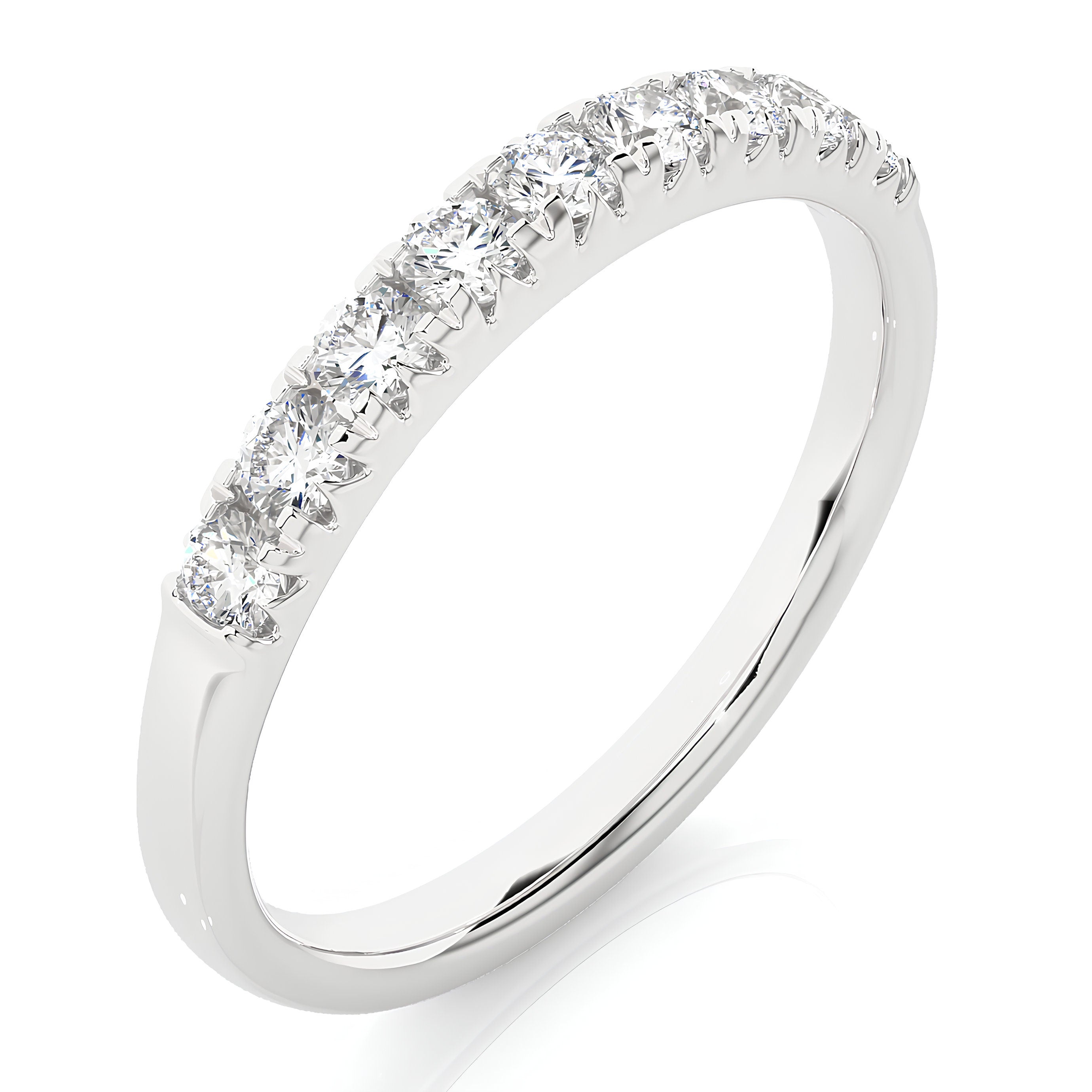 2.50mm EF VS/SI Lab-Grown Round Brilliant Diamond 14K Gold Eternity Band – Pavé-Set Stackable Wedding Ring