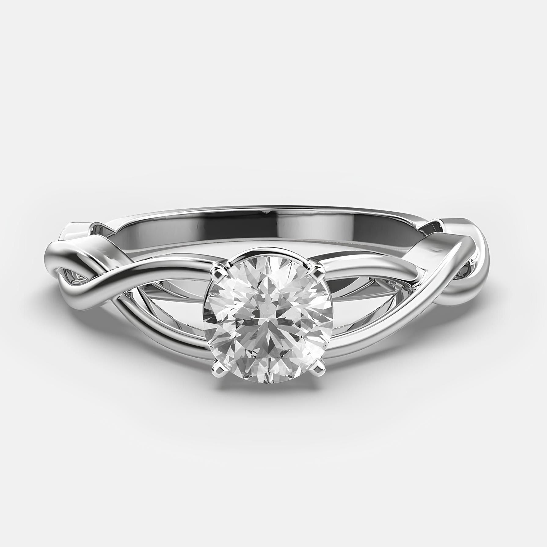 Round Diamond Wedding Band – EF VS/SI Lab-Created Diamond Ring for Women in 14K Solid Gold