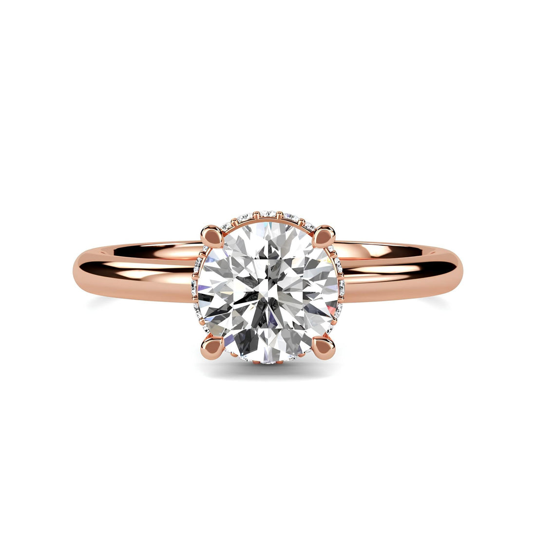 Vintage-inspired Hidden Halo 1.50 Carat Lab Grown Diamond Engagement Ring/ Wedding Band in Solid Gold - Perfect for Promises and Forever
