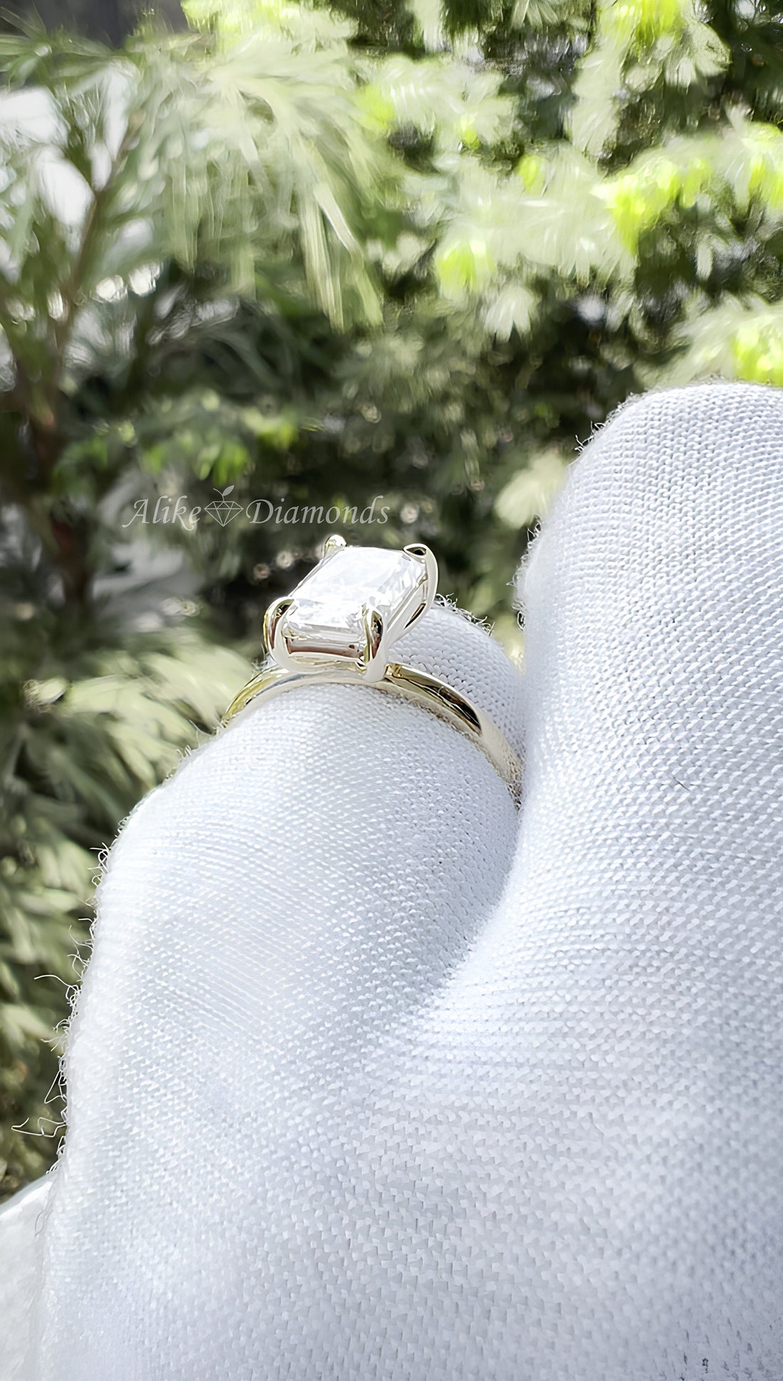 1.85 Ct GH/SI Lab Grown Radiant Cut Diamond Solitaire Engagement Ring, Certified Lab Grown Diamond 14K Yellow Gold Wedding Ring, Size 7