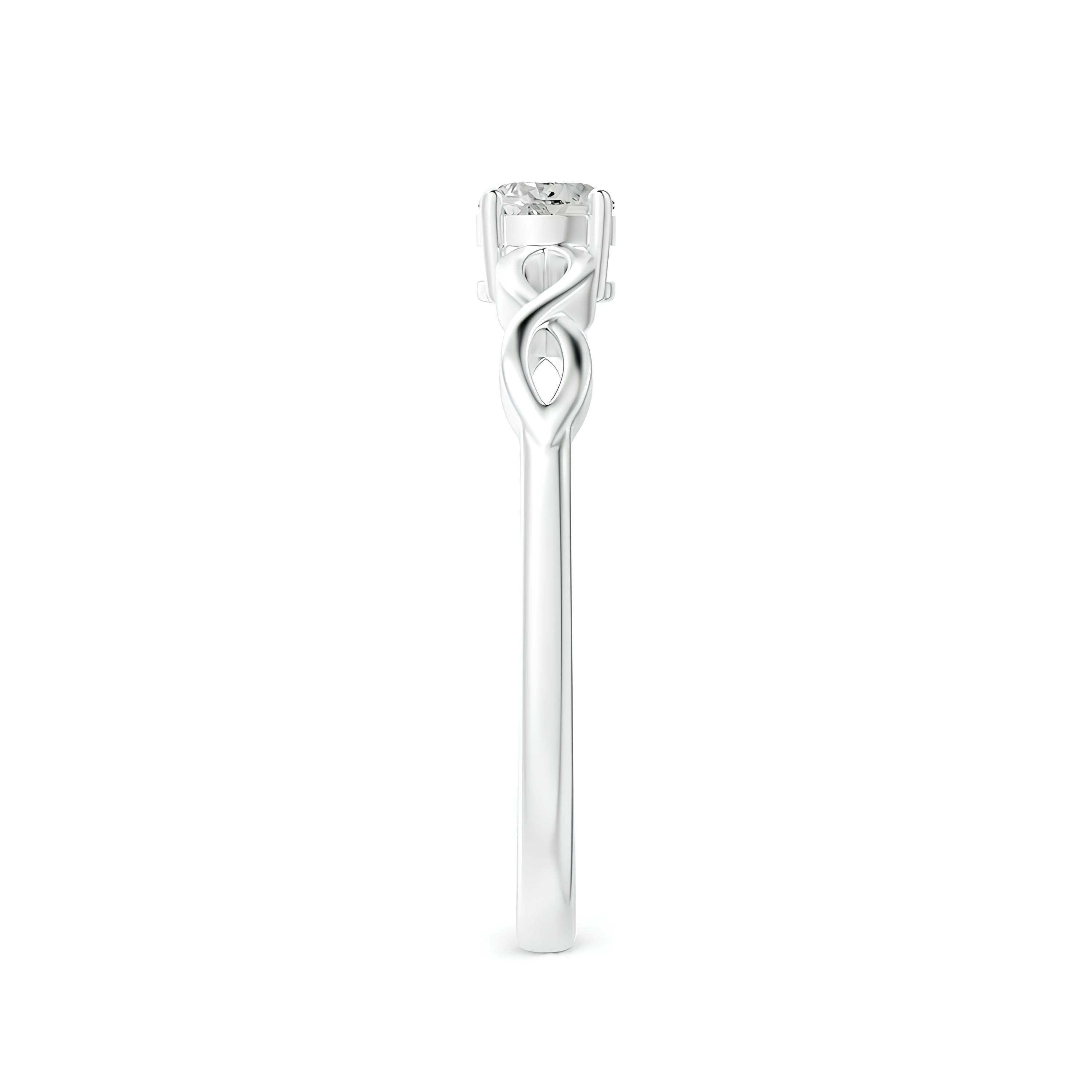 Infinity Shank Round Diamond Ring EF VS/SI Lab-Created Diamond Engagement Ring & Wedding Band in 14K Solid Gold